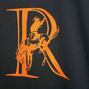 Port and Company Black and Orange Short Sleeve Tees